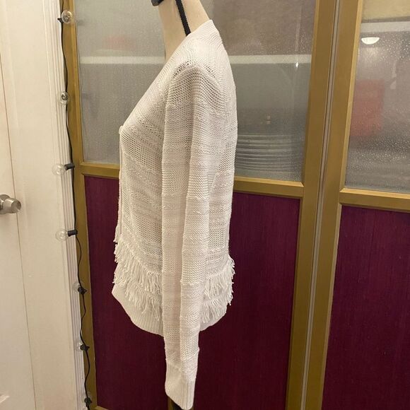 Ralph Lauren black label white fringe cardigan, L - Picture 8 of 12